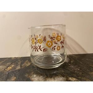 Vintage Termocrisa brown and gold MCM rocks glass